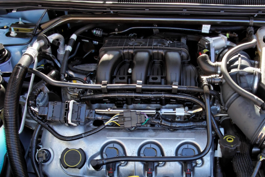 Closeup of a vehicle engine ready for Uncle Al's professional auto repair services.