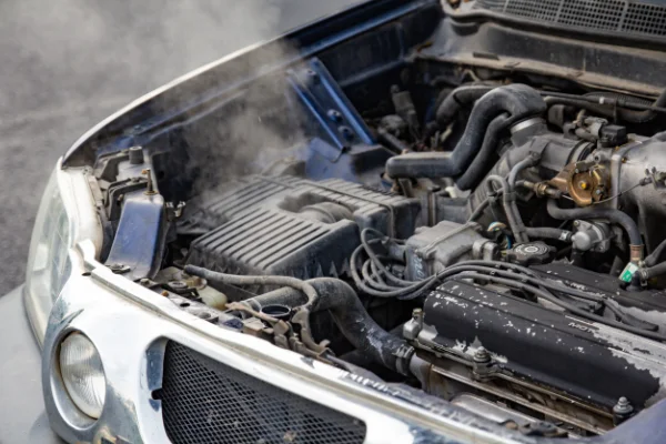 Closeup of an overheating radiator before Uncle Al's auto repair in Gladstone OR.